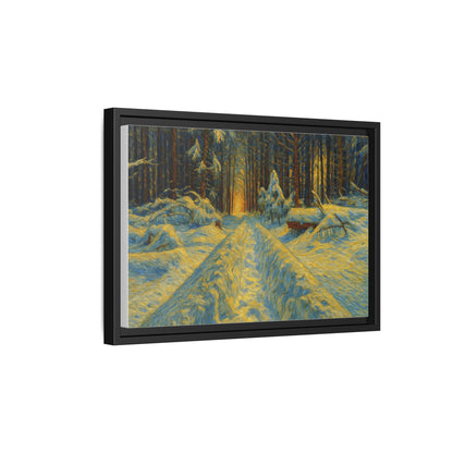Canvas Art, Winter Landscape Wall Decor, Nature Lovers Gift, Seasonal Decor, Holiday Wall Art, Cozy Home Decoration, Framed Matte Canvas - TRV