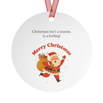 Merry Christmas Santa with Sack metal ornament | Bell shaped holiday decoration