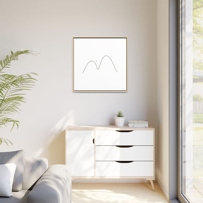 Minimal Line Mountains Matte Canvas Framed