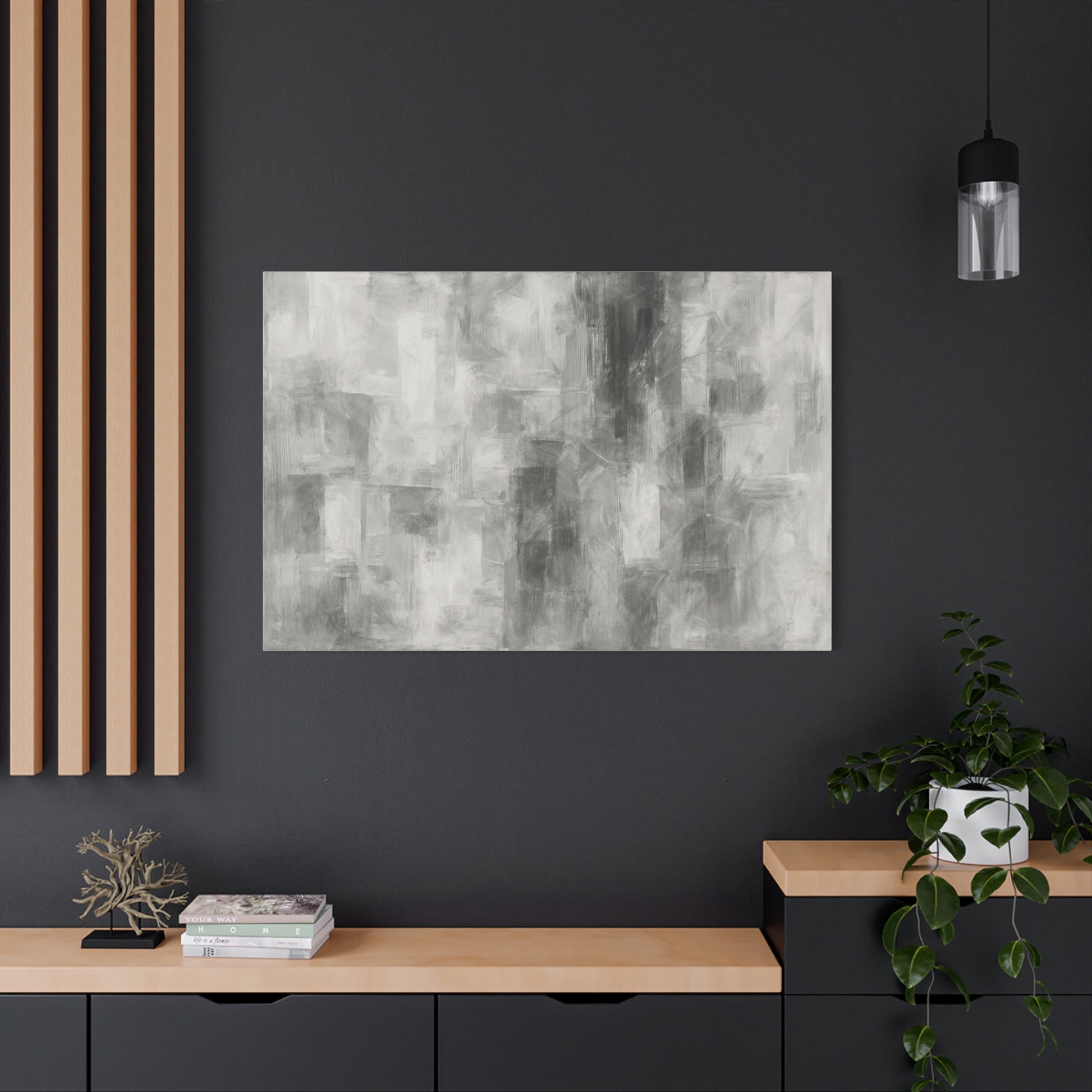 Abstract Grey Canvas Wall Art, Modern Home Decor, Minimalist Artwork, Living Room Accent, Contemporary Art Piece - TRV