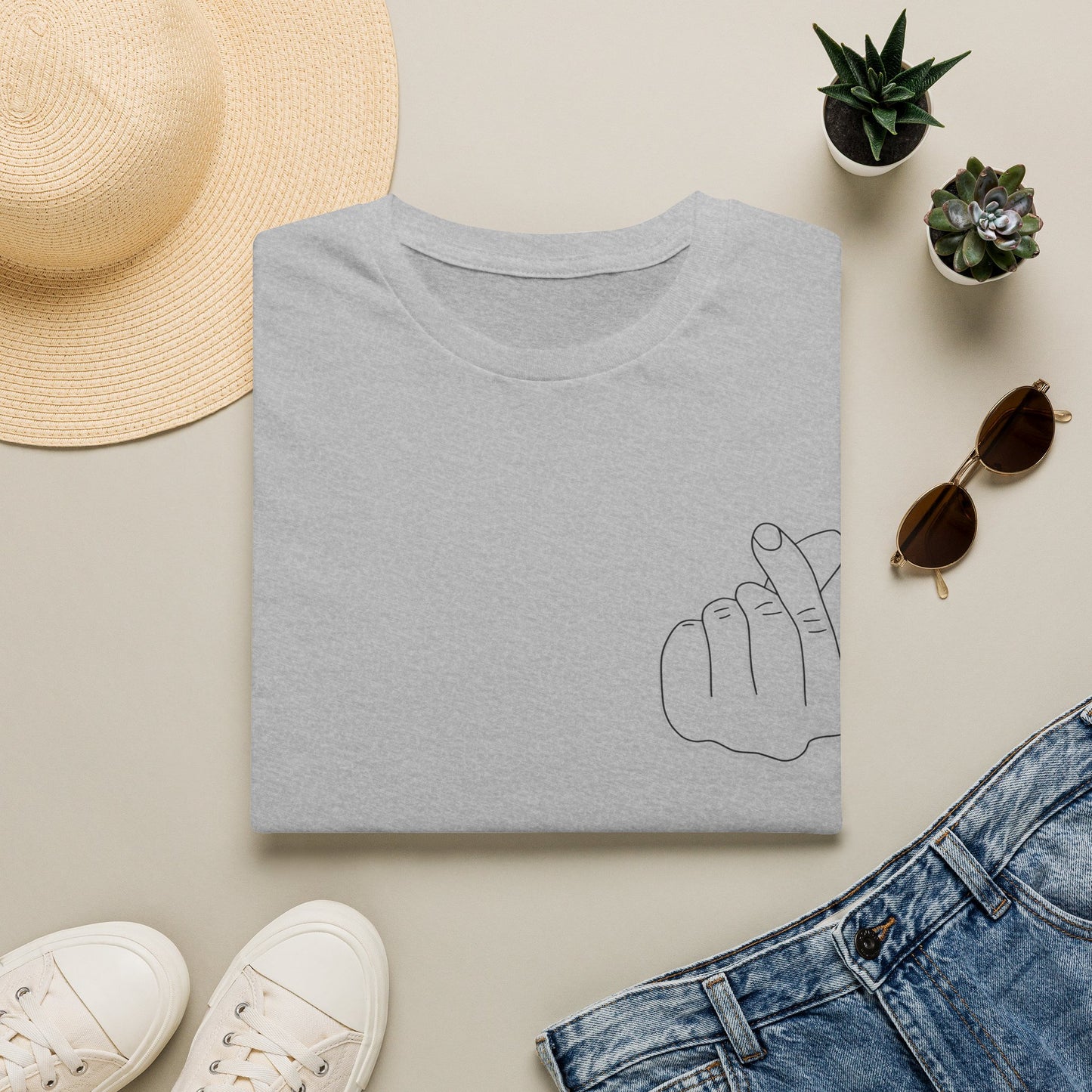Trendy Unisex Softstyle T-Shirt with Love Hand Gesture Design