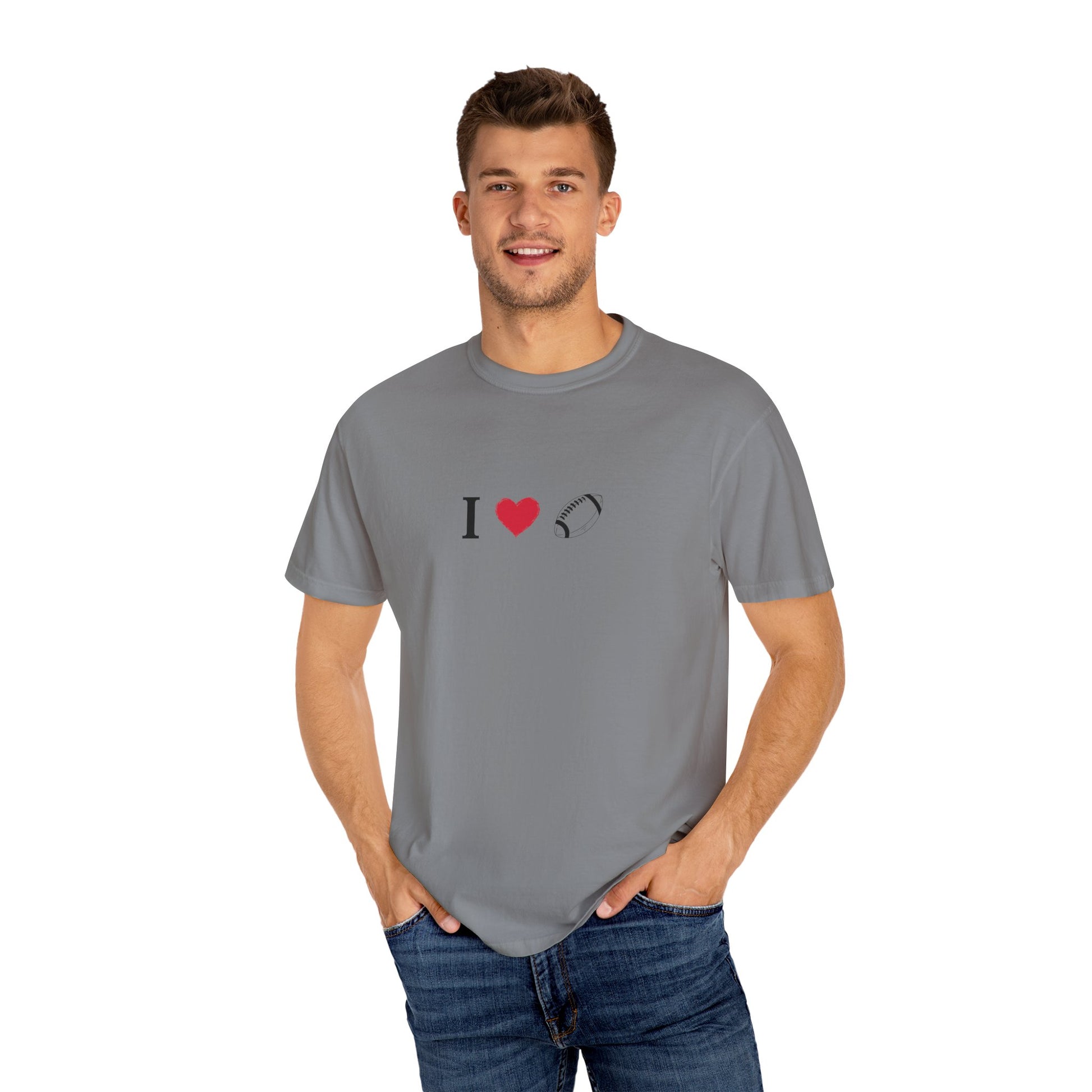 I Love Football T-Shirt - Unisex Cotton Tee, Fun Gift for Friends, Casual Style, Birthday Present, Summer Apparel - TRV