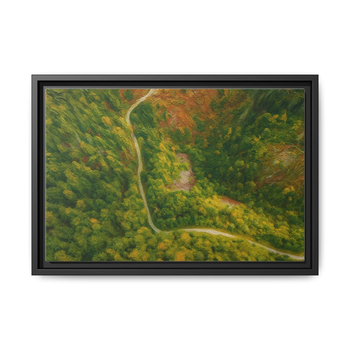 Framed Nature Canvas Art Print, Vibrant Forest Wall Decor, Abstract Landscape Artwork, Home Decoration, Gift for Nature Lovers - TRV