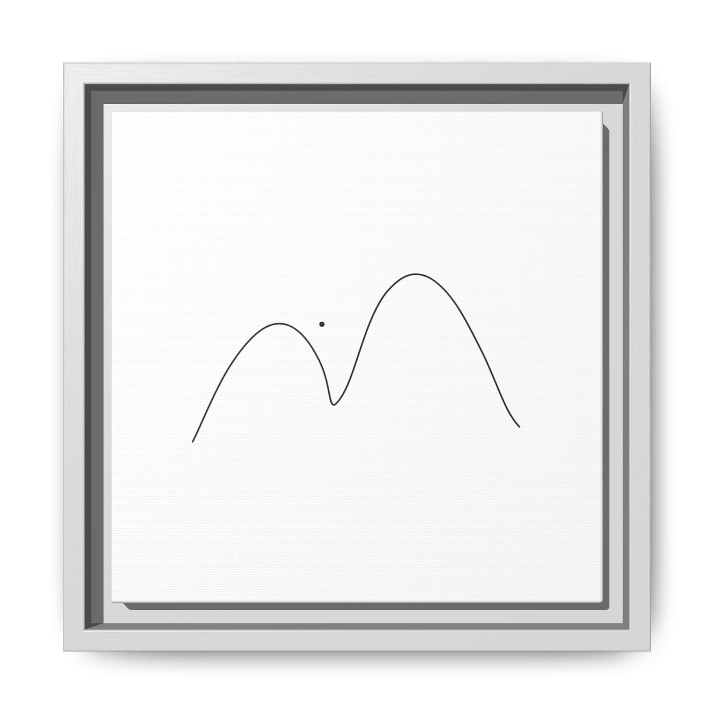 Minimal Line Mountains Matte Canvas Framed