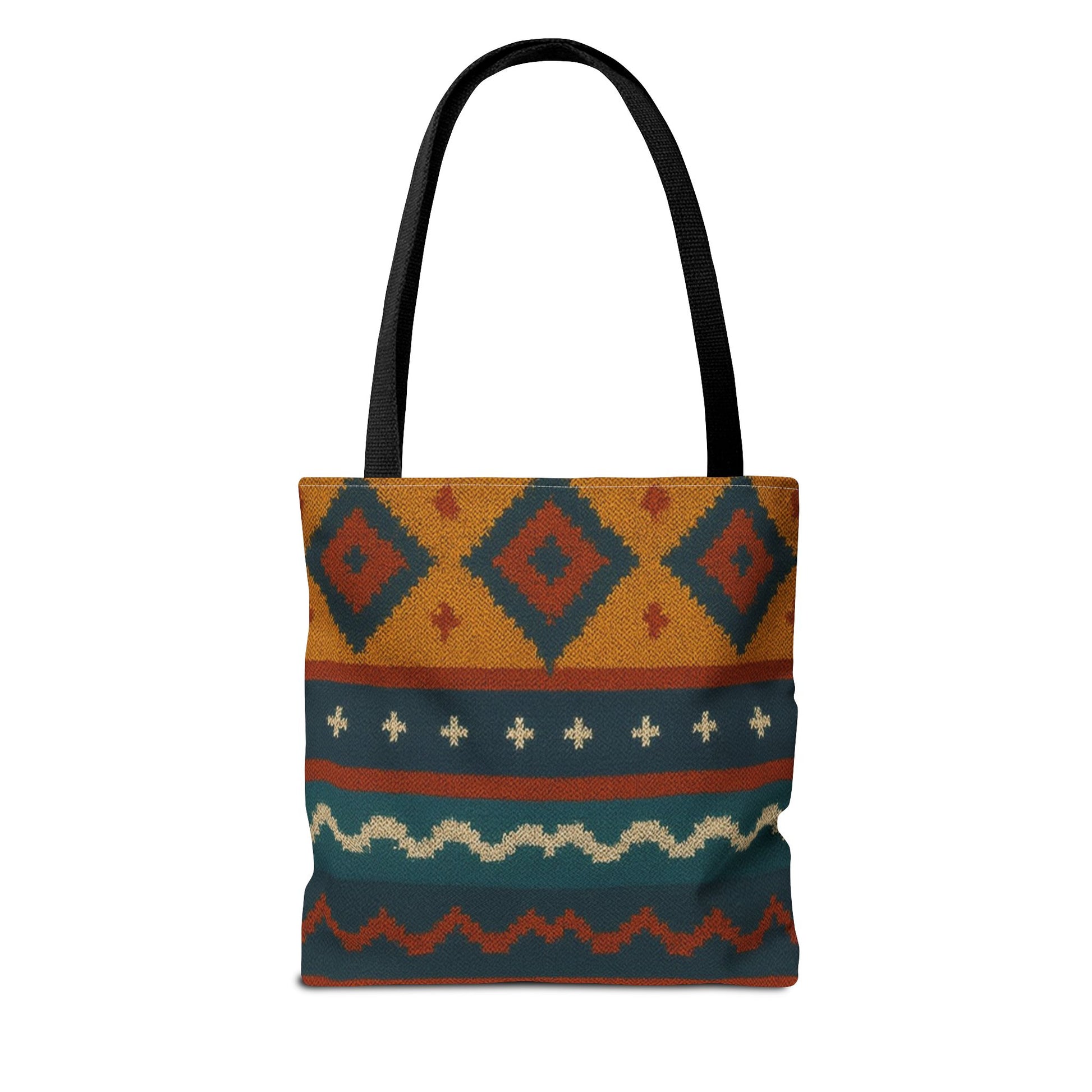 Southwestern Diamond Pattern Tote Bag | Aztec Tribal Geometric Print - TRV