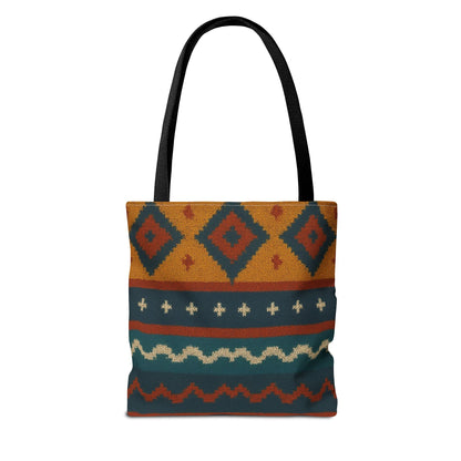 Southwestern Diamond Pattern Tote Bag | Aztec Tribal Geometric Print - TRV