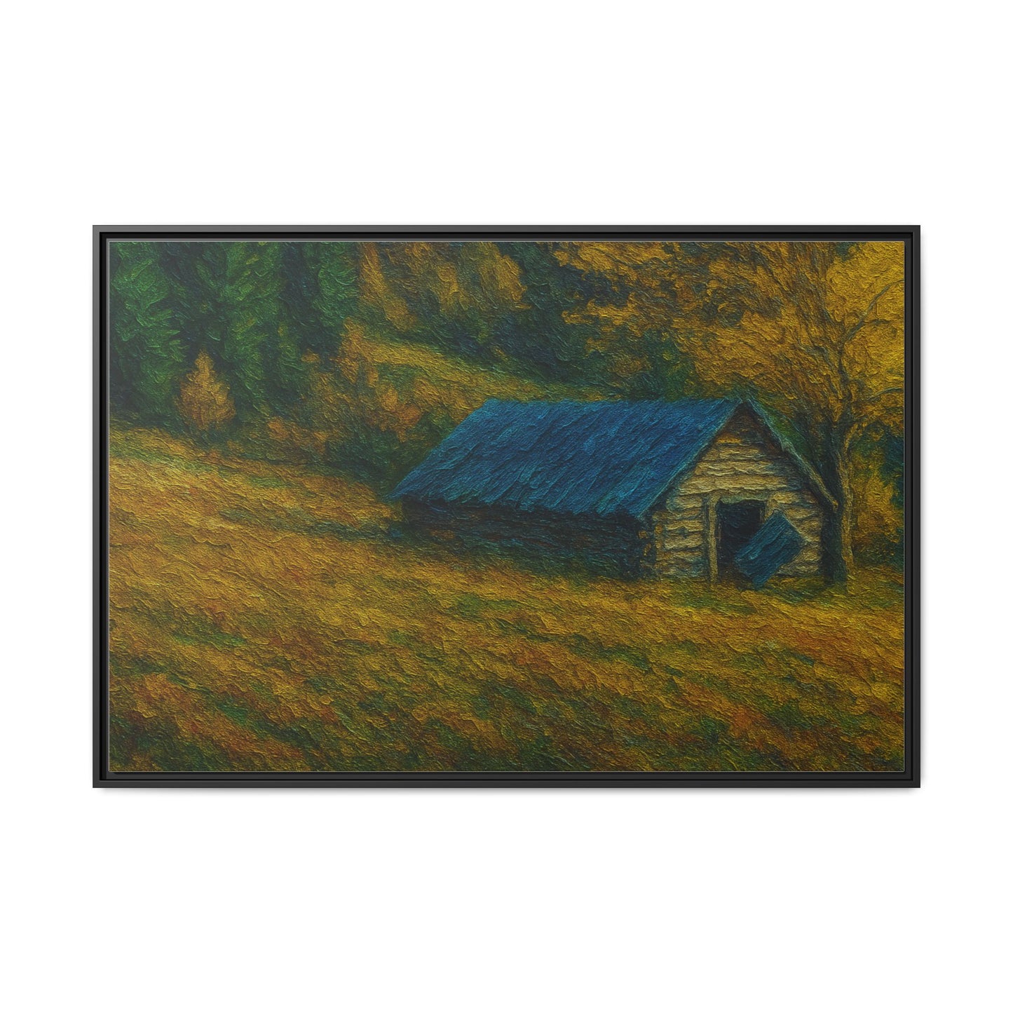 Framed Matte Canvas Print, Rustic Artwork, Farmhouse Decor, Nature Wall Art, Gift for Home, Autumn Decor, Landscape Painting
