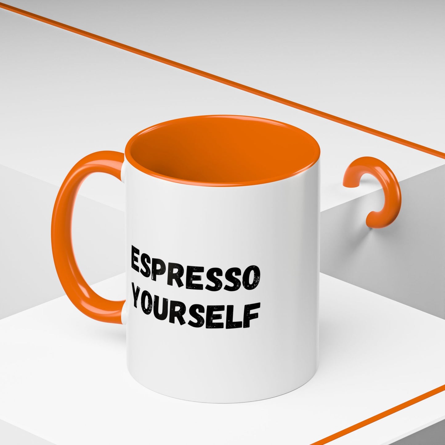 Espresso Yourself Coffee Mug - Fun Black Accented Mug for Coffee Lovers, Great Gift for Birthdays, Christmas, and Housewarming