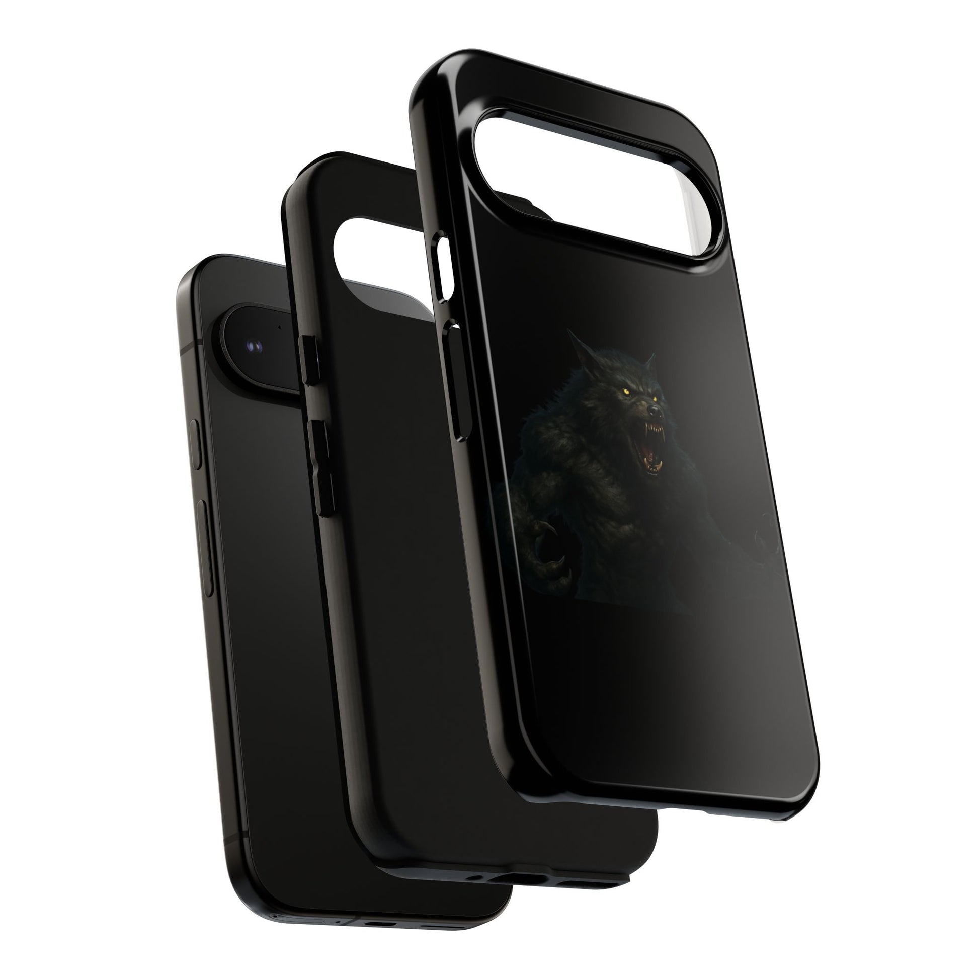 Werewolf Phone Case, Tough Cases, Black Panther Design, Gift for Animal Lovers, Phone Accessories, Fierce Phone Protection - TRV