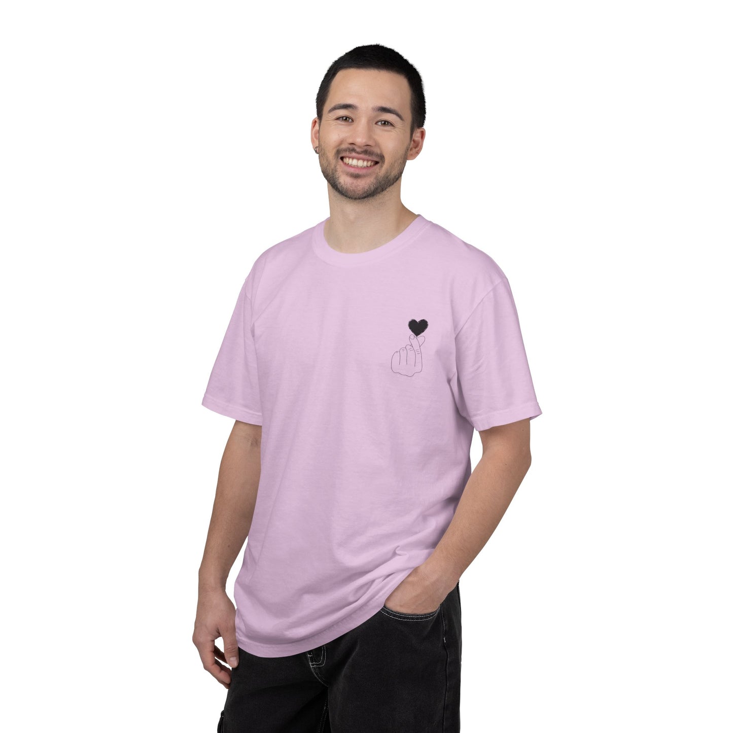 Unisex Garment-Dyed T-Shirt with Heart Design | Casual Trendy Wear for All Occasions