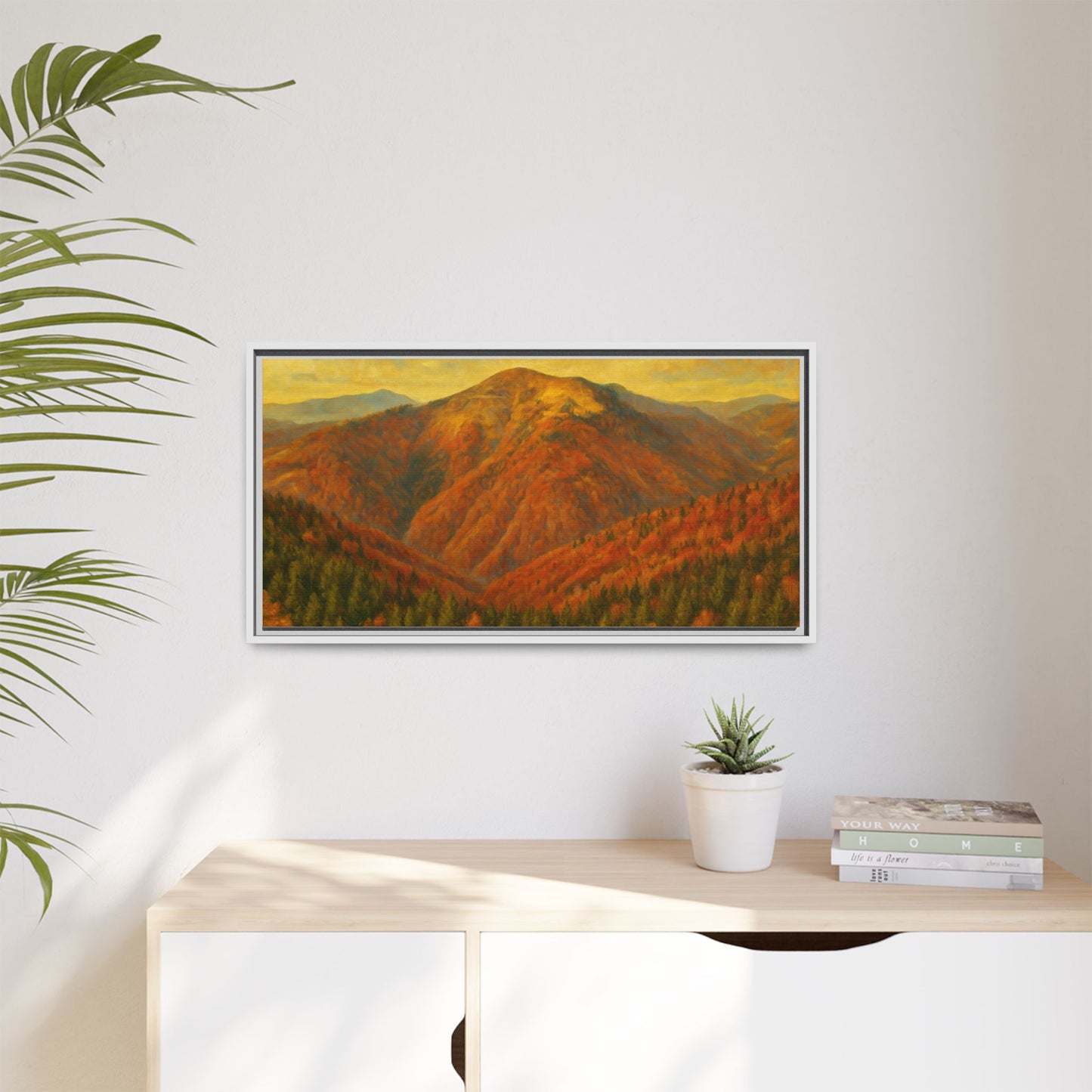 Autumn Landscape Wall Art, Cozy Home Decor, Nature Print, Framed Canvas, Fall Decorations, Gift Idea for Art Lovers - TRV