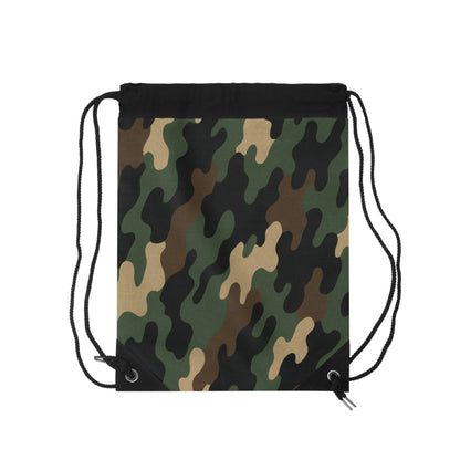 Green Camo Drawstring Bag | Woodland Camouflage Gym Sack - TRV