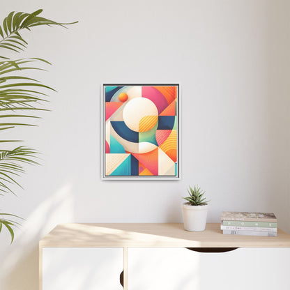 Colorful Geometric Abstract Art Matte Canvas Framed