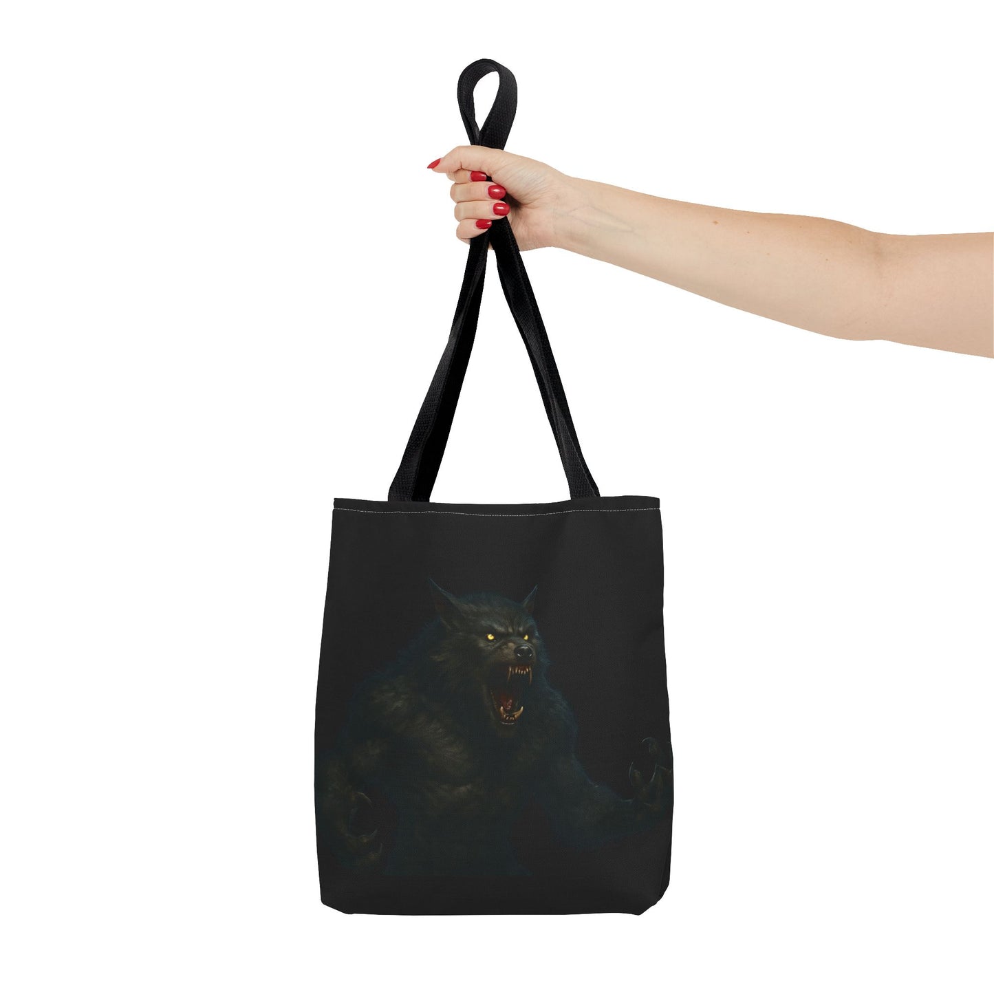 Fierce Werewolf Tote Bag, Halloween Accessories, Dark Art Tote, Animal Lover Gift, Geeky Shopping Bag - TRV