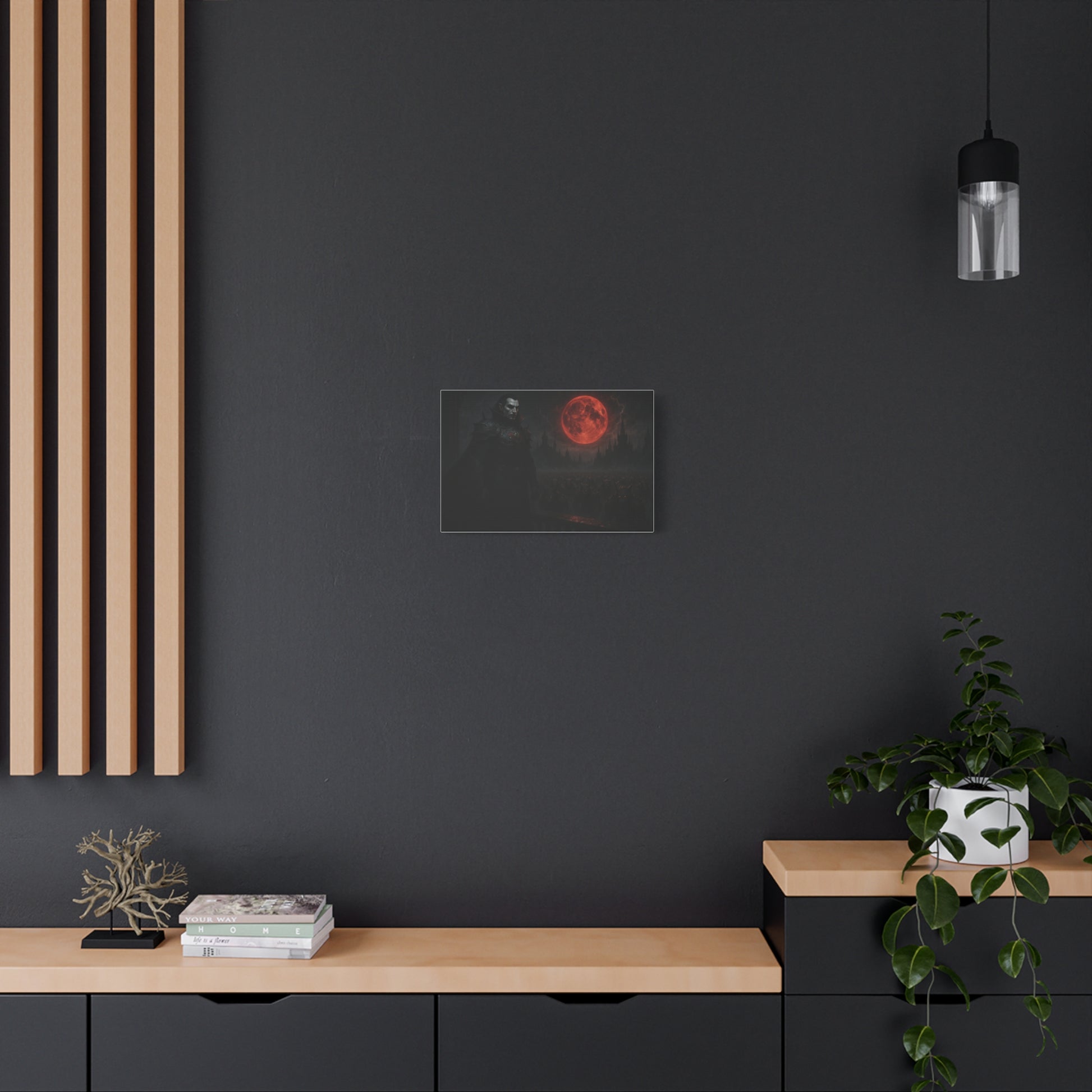 Dracula Canvas Art: Gothic Vampire with Blood Moon, Fantasy Wall Decor, Dark Aesthetic Print, Horror Art, Halloween, Gothic Home Decor - TRV