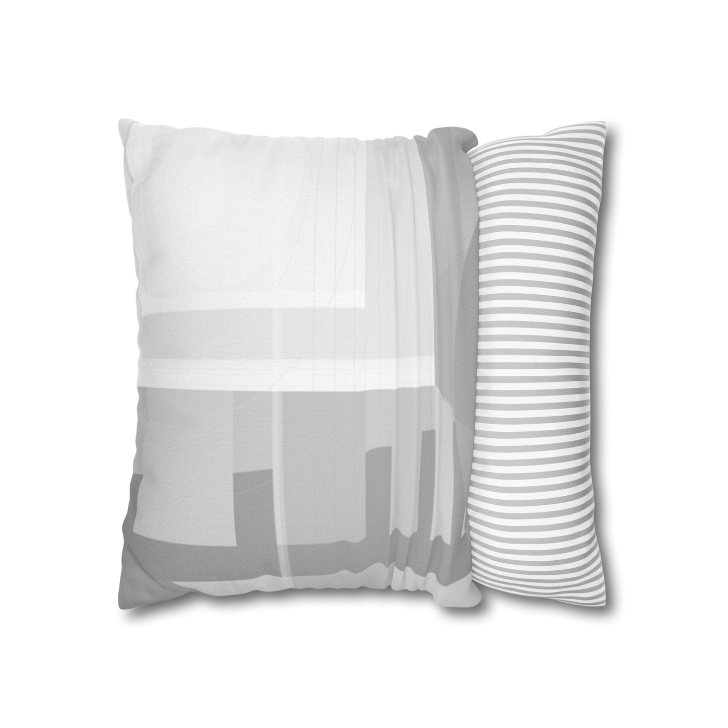 Abstract Geometric Grid Spun Polyester Pillowcase