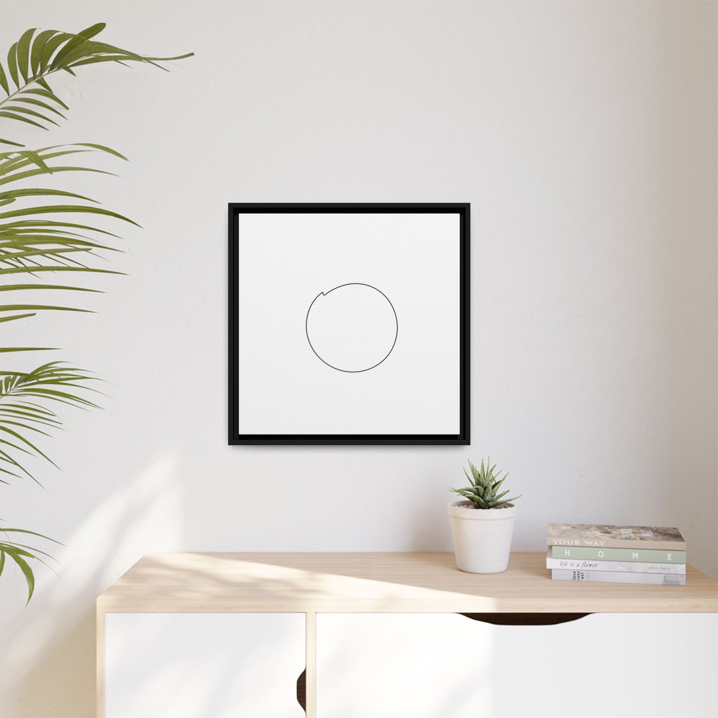 Minimal Circle Line Matte Canvas Framed | Modern Abstract Wall Art
