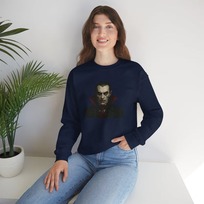 Gothic Horror Sweatshirt, Cozy Vampire Sweatshirt, Spooky Apparel, Halloween Costume Top, Unisex Halloween Sweatshirt