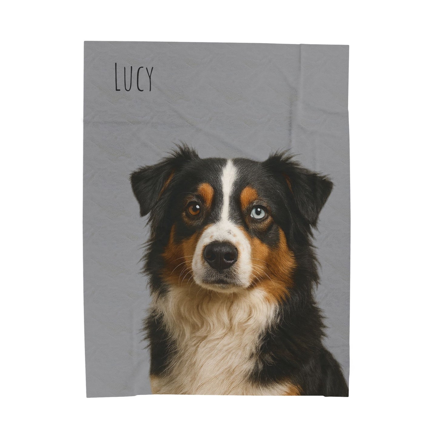 Personalized Aussie Dog Portrait Blanket | Velveteen Plush Blanket