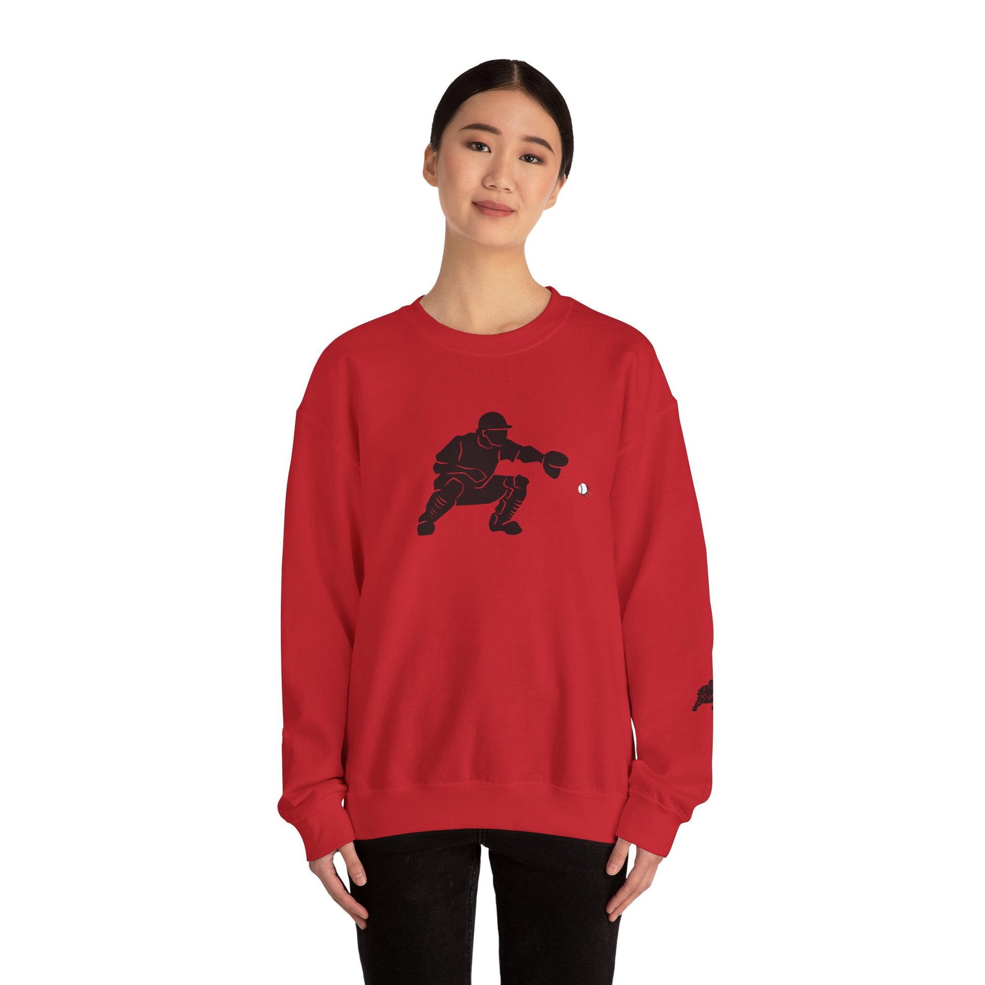 Baseball Catcher Crewneck Sweatshirt | Unisex Sports Apparel | Perfect for Game Days, Gifts, and Casual Wear | Baseball Lover's Gift - TRV