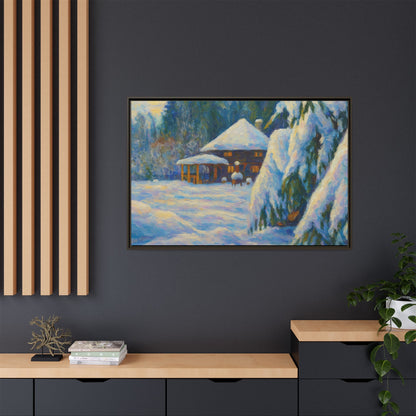 Canvas Art, Winter Scene Home Decor, Seasonal Gift for Art Lovers, Holidays Wall Art, Framed Painting, Matte Print - TRV