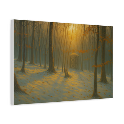Matte Canvas Wall Art, Scenic Nature Print, Calm Forest Decor, Cozy Home Aesthetic, Autumn Landscape, Gift for Nature Lovers - TRV