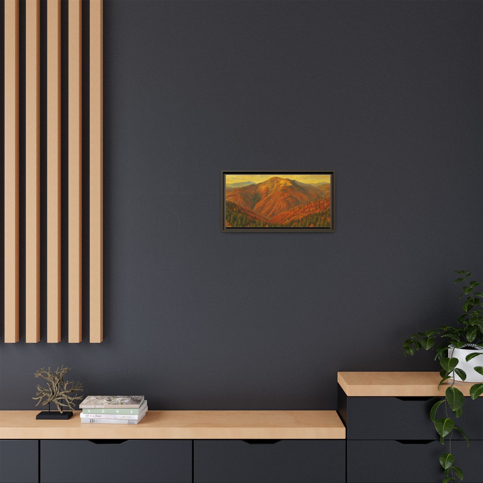 Autumn Landscape Wall Art, Cozy Home Decor, Nature Print, Framed Canvas, Fall Decorations, Gift Idea for Art Lovers - TRV