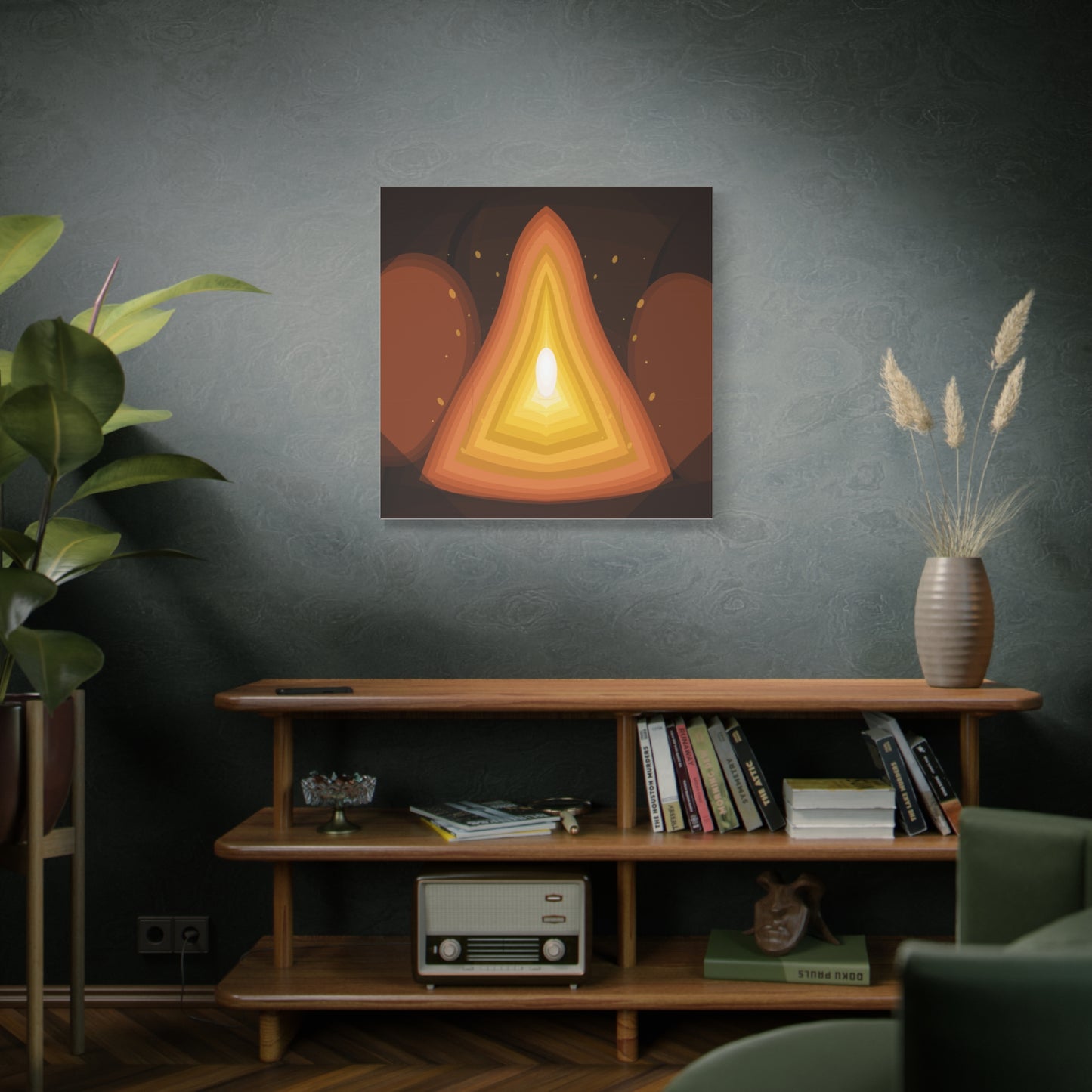 Concentric Fire Furnace Cross-Section Matte Canvas