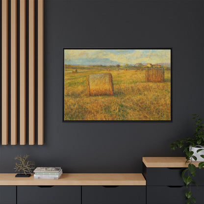 Framed Matte Canvas Wall Art - Rustic Farm Landscape, Country Decor, Home Gallery, Gift for Nature Lovers, Housewarming Decor - TRV