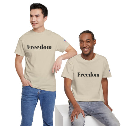Freedom script tee | T-Shirt, American flag sleeve - TRV