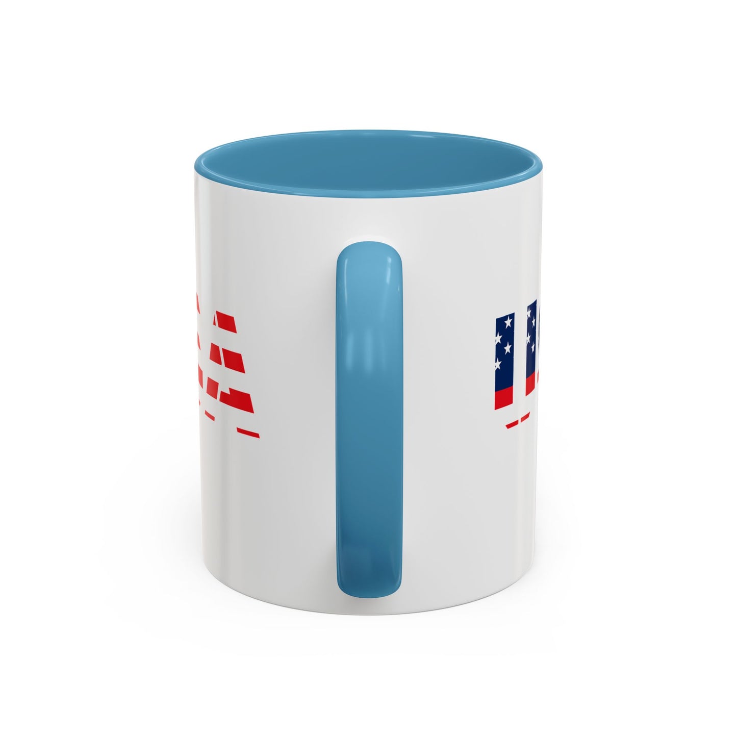 USA Flag Accent Coffee Mug — Patriotic 11/15oz Ceramic Coffee Cup