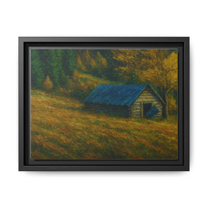Framed Matte Canvas Print, Rustic Artwork, Farmhouse Decor, Nature Wall Art, Gift for Home, Autumn Decor, Landscape Painting