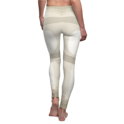 Neutral Abstract Geometric Pattern Leggings