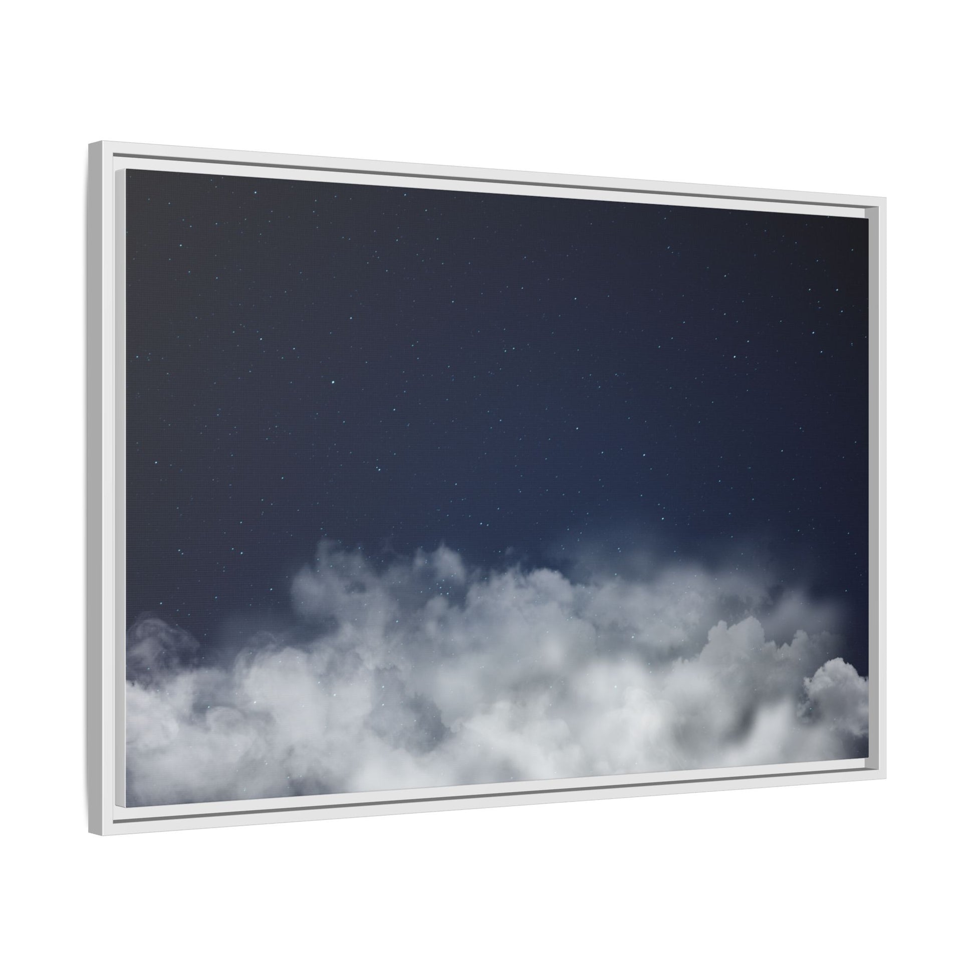 Night Sky Clouds Matte Canvas Framed | Starry Wall Art - TRV