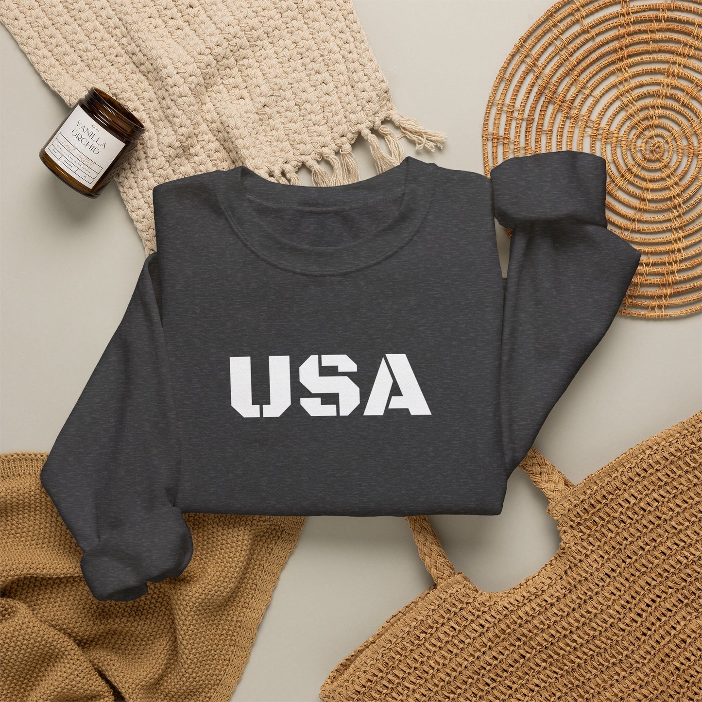 Cozy USA Unisex Crewneck Sweatshirt | Perfect Layering Piece for Every Season | Great Gift for Him/Her | Trendy Style for Casual Outings