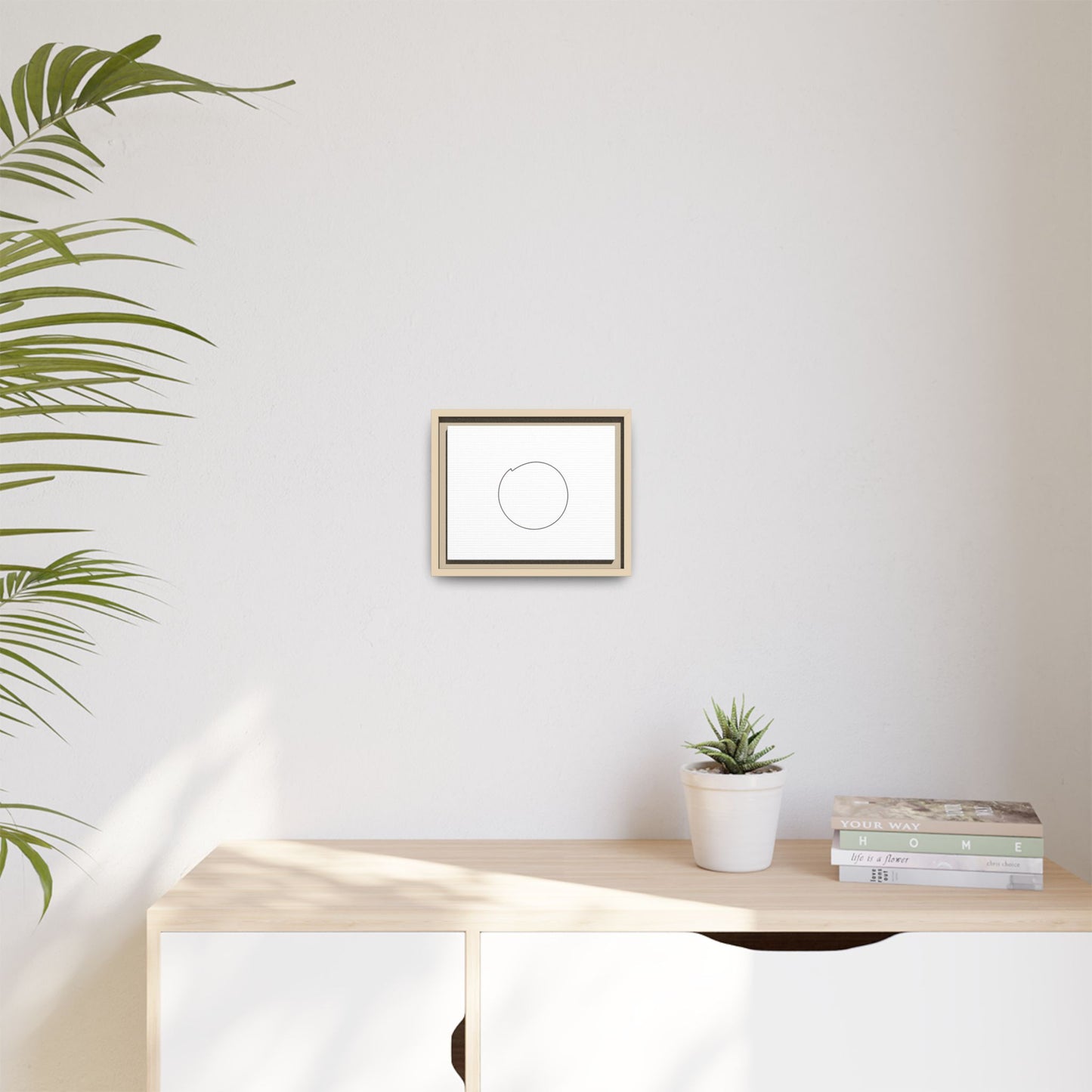 Minimal Circle Line Matte Canvas Framed | Modern Abstract Wall Art