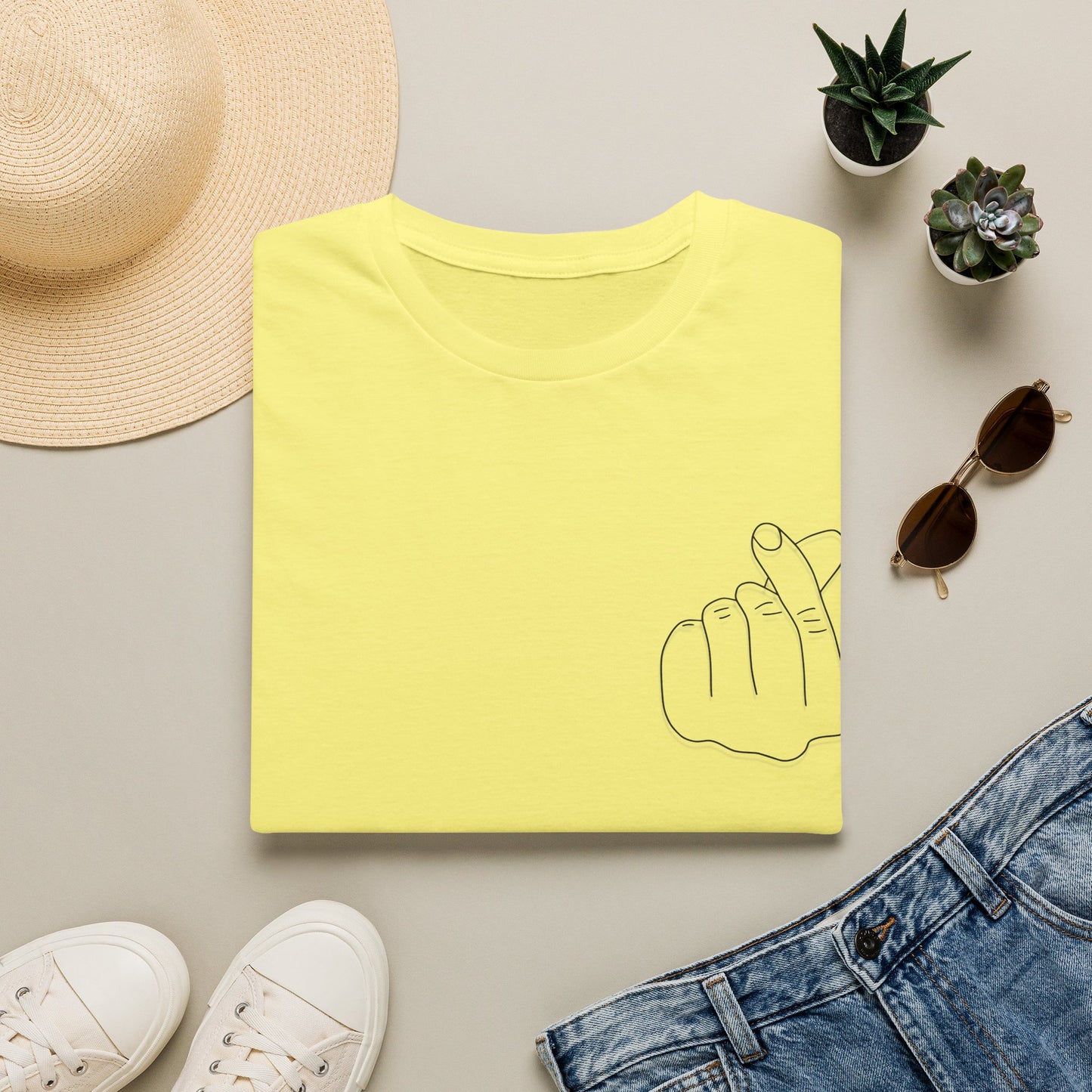 Trendy Unisex Softstyle T-Shirt with Love Hand Gesture Design