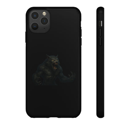 Werewolf Phone Case, Tough Cases, Black Panther Design, Gift for Animal Lovers, Phone Accessories, Fierce Phone Protection - TRV