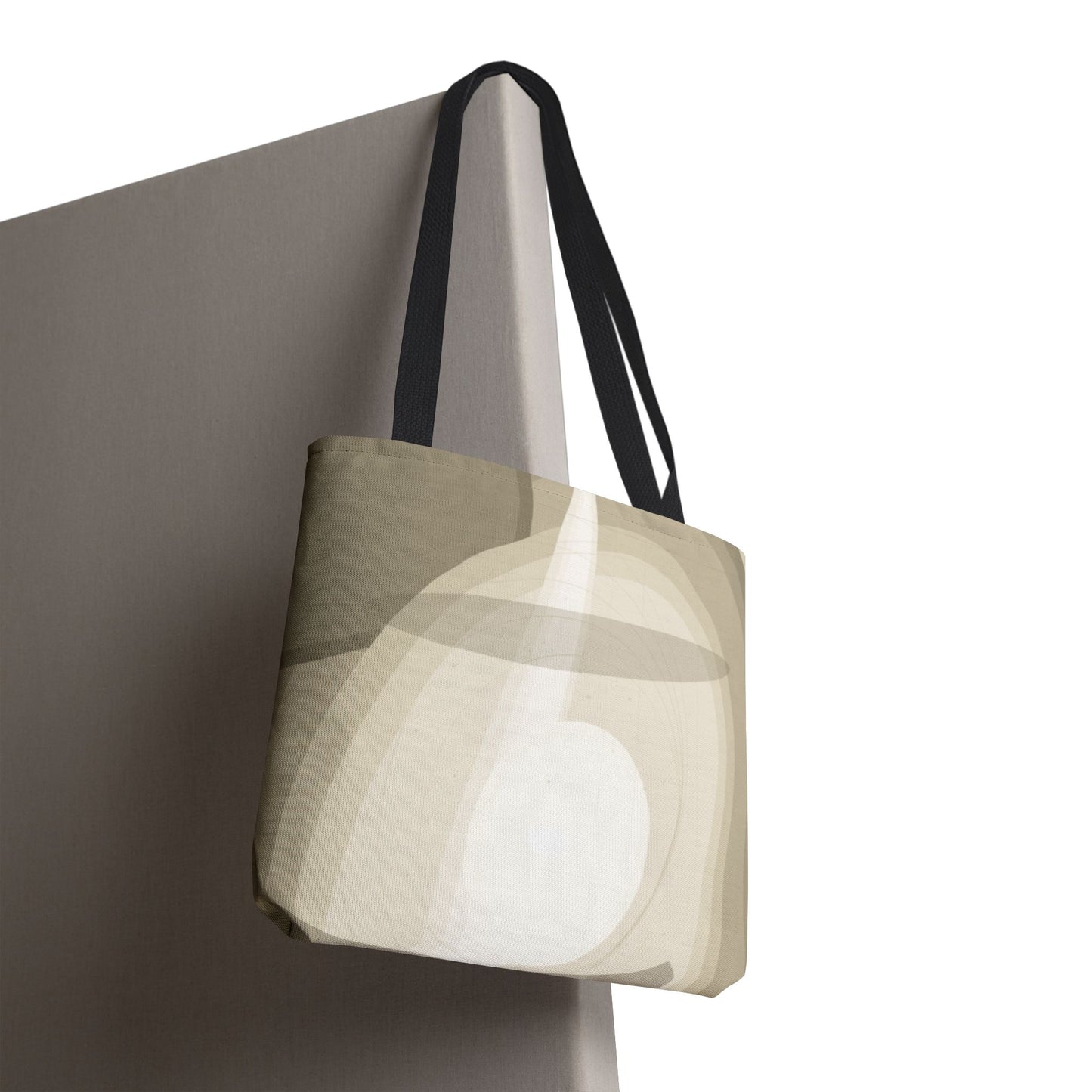 Neutral Abstract Light Beam Tote Bag | Minimalist Geometric Pattern