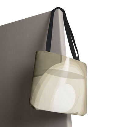 Neutral Abstract Light Beam Tote Bag | Minimalist Geometric Pattern