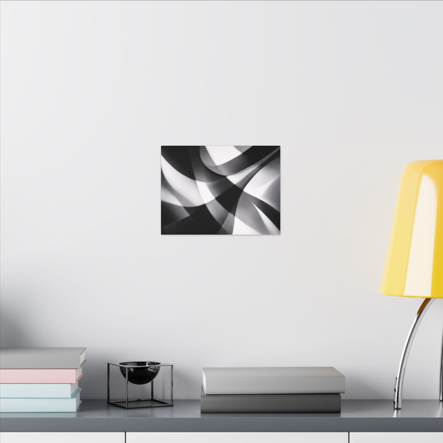 Abstract Black and White Swirl Matte Canvas