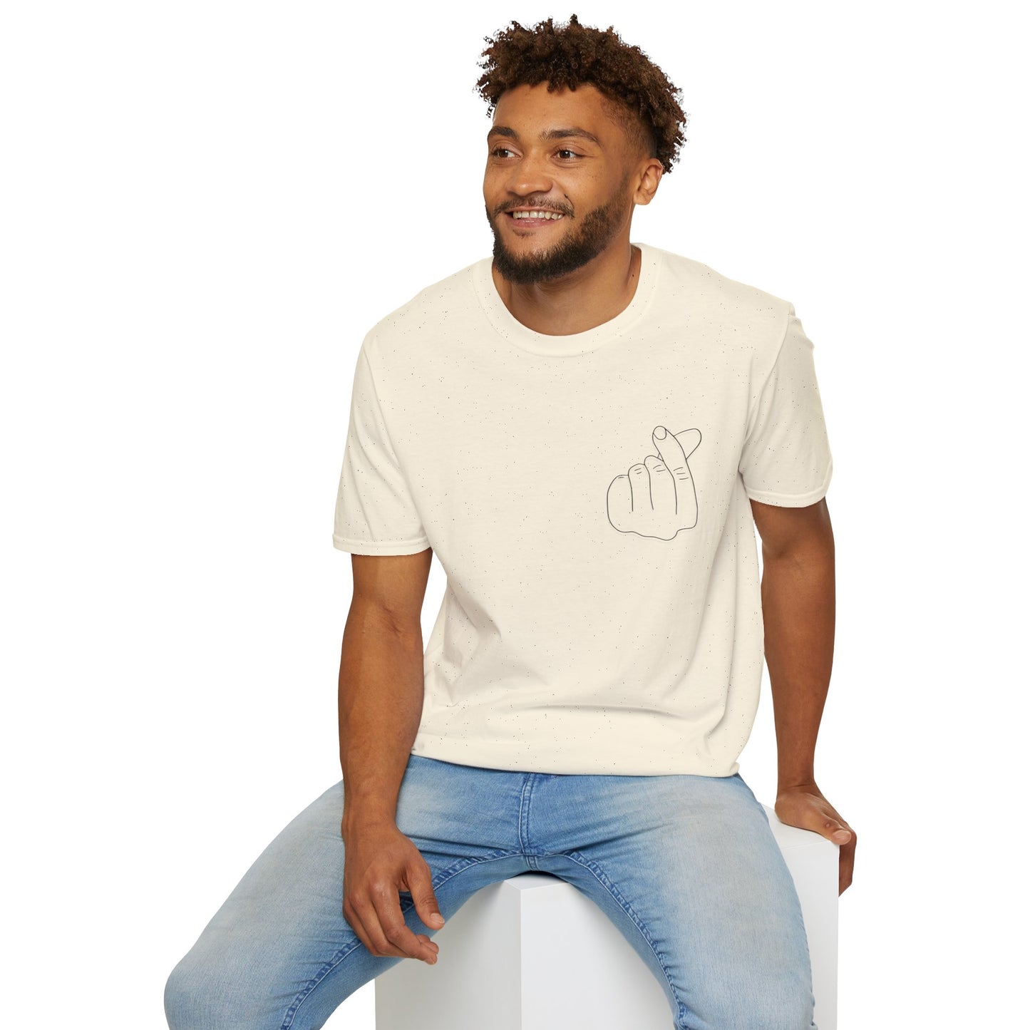 Trendy Unisex Softstyle T-Shirt with Love Hand Gesture Design