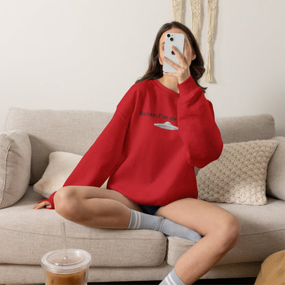 Relaxing UFO Driving Sweatshirt, Funny Gift for UFO Lovers, Unisex Crewneck Pullover, Casual Wear, Space Enthusiast Apparel