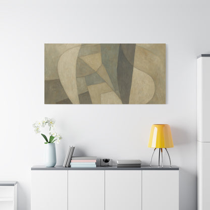 Abstract Neutral Geometric Shapes Matte Canvas - TRV