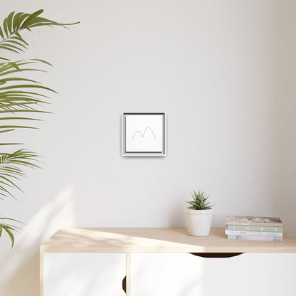 Minimal Line Mountains Matte Canvas Framed