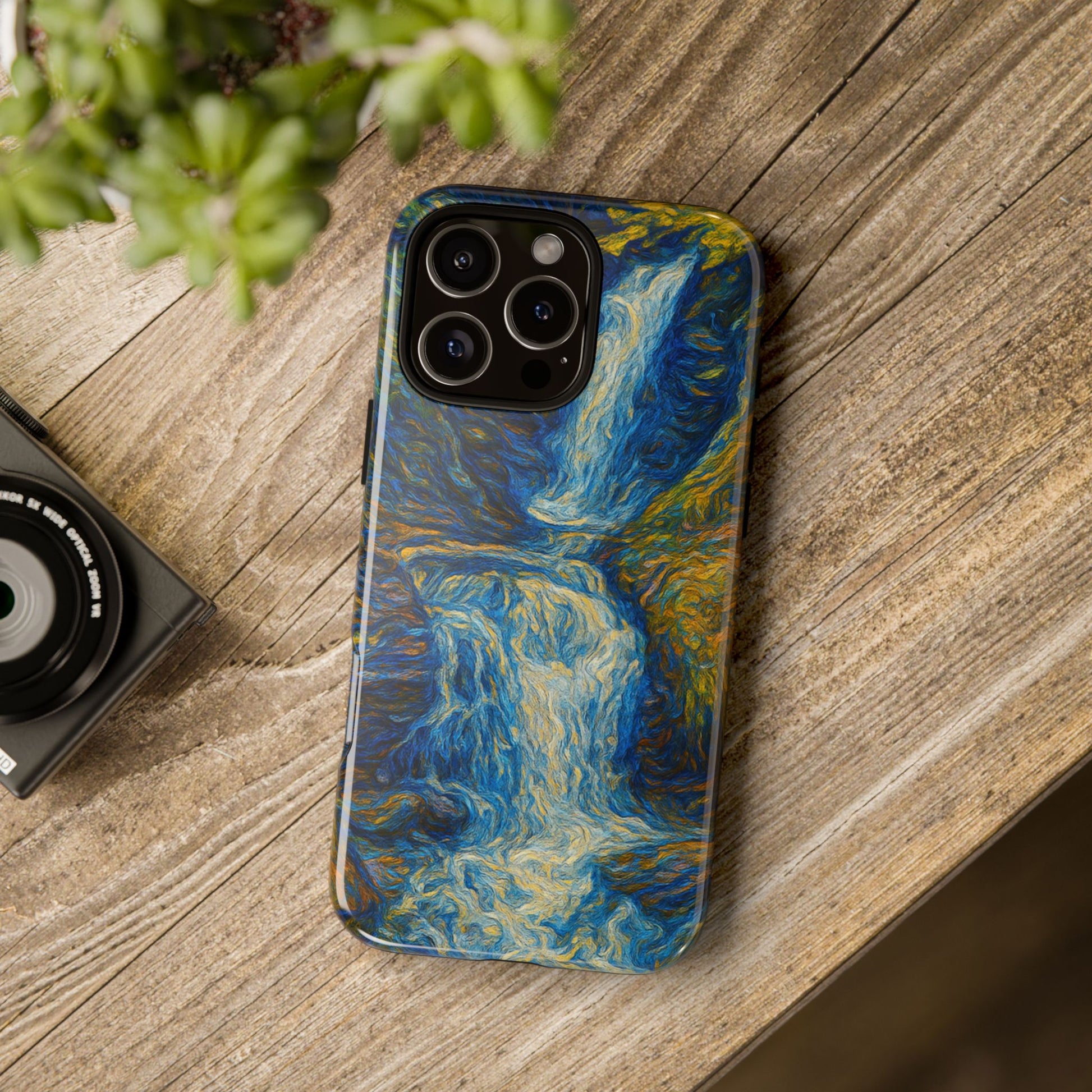 Artistic Phone Case - Waterfall Design, Unique Gift, Phone Accessory, Nature Lover, Original Artwork - TRV