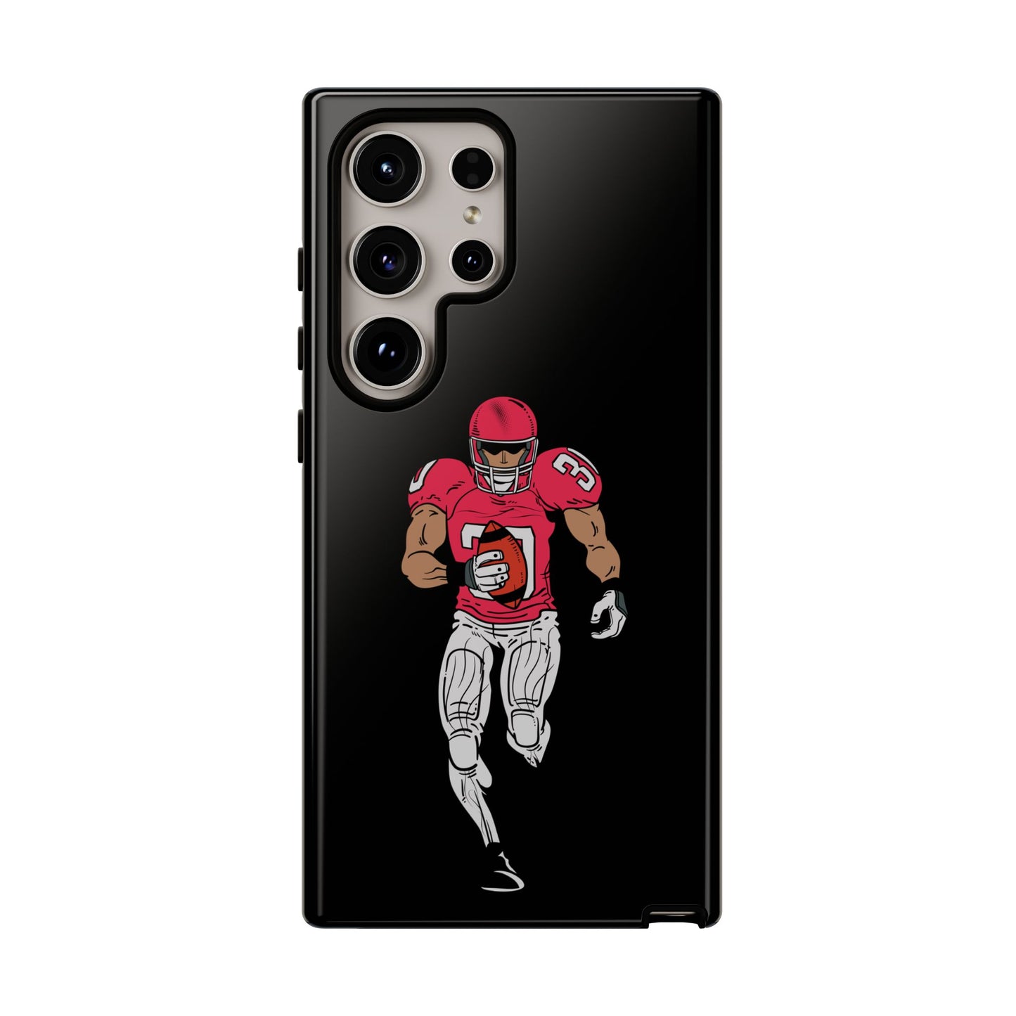 Football Player Tough Phone Case – Protective Black Sports iPhone Case