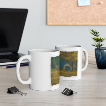 Rustic Cabin Ceramic Mug - Cozy Coffee Cup, Handmade Gift for Nature Lovers, Perfect for Home or Office, Great for Christmas, [...] - TRV