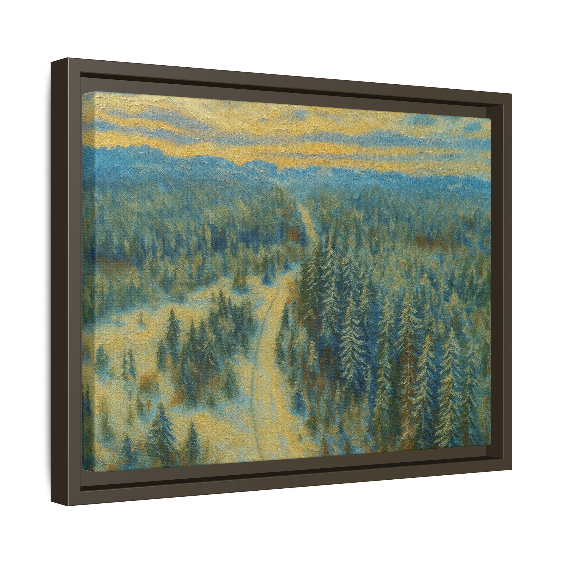 Framed Matte Canvas Art Print, Tranquil Forest Landscape, Home Decor for Nature Lovers, Wall Art for Living Room, Gift for Art Enthusiasts - TRV