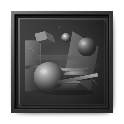 Monochrome Geometric Spheres Canvas Framed Wall Art | Matte Print